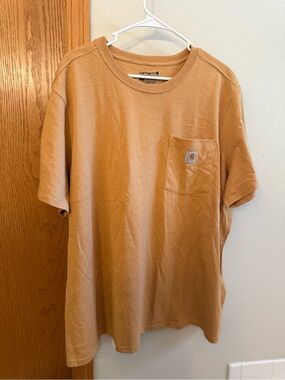 Carhartt Men’s Short Sleeve Pocket T-Shirt — Tan/Caramel